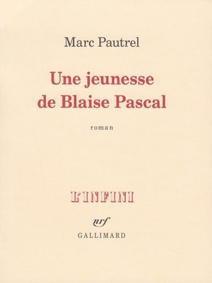 cover image of Une jeunesse de Blaise Pascal